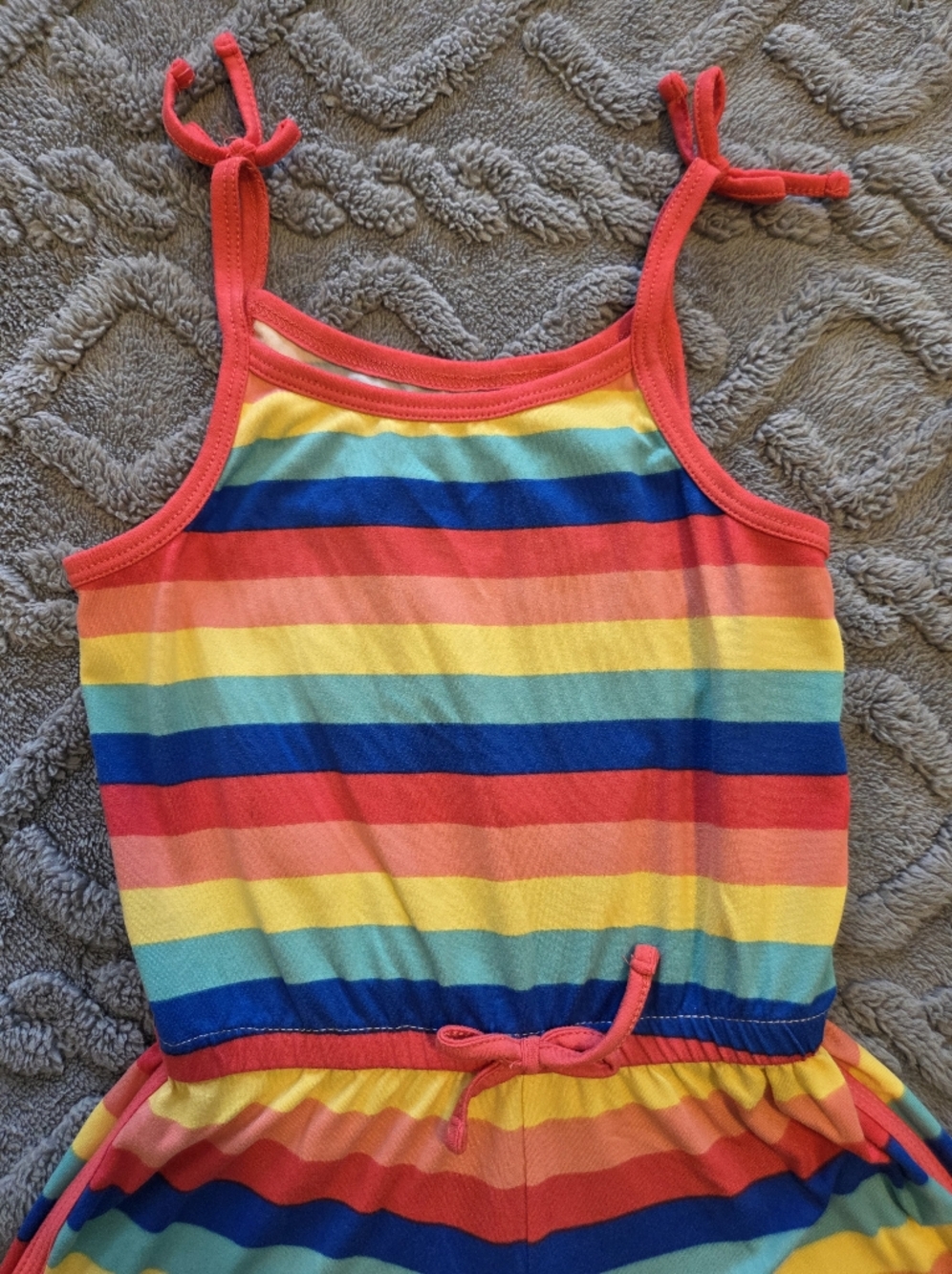 Jessica Simpson 4T - Bright Rainbow Stripe Romper - Picture 2 of 5
